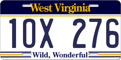WV license plate 1OX276