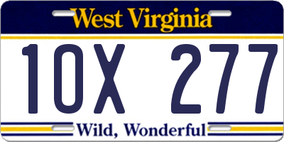 WV license plate 1OX277