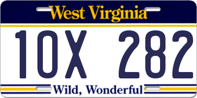 WV license plate 1OX282