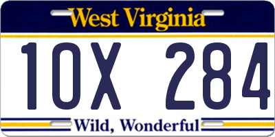 WV license plate 1OX284