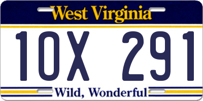 WV license plate 1OX291