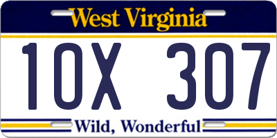 WV license plate 1OX307