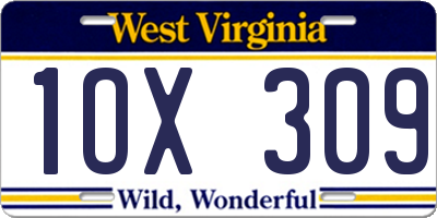 WV license plate 1OX309