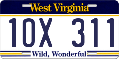 WV license plate 1OX311