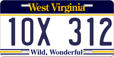 WV license plate 1OX312