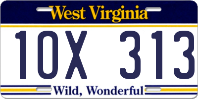 WV license plate 1OX313