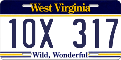 WV license plate 1OX317