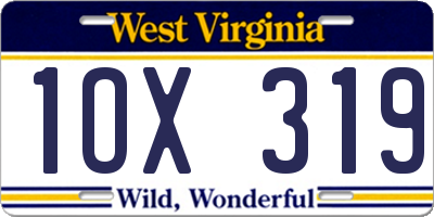 WV license plate 1OX319