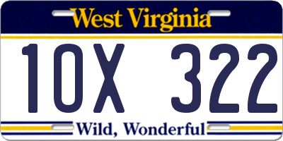 WV license plate 1OX322