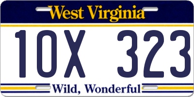 WV license plate 1OX323