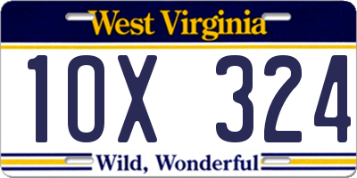 WV license plate 1OX324