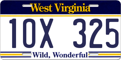 WV license plate 1OX325