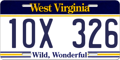 WV license plate 1OX326