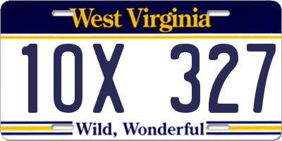 WV license plate 1OX327