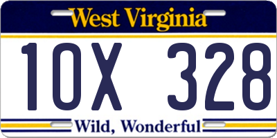 WV license plate 1OX328