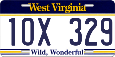 WV license plate 1OX329
