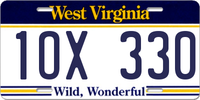 WV license plate 1OX330
