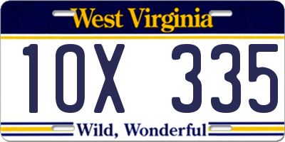 WV license plate 1OX335