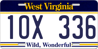 WV license plate 1OX336