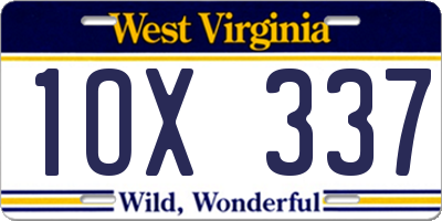 WV license plate 1OX337