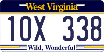 WV license plate 1OX338