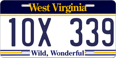 WV license plate 1OX339