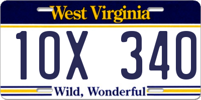 WV license plate 1OX340