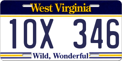 WV license plate 1OX346