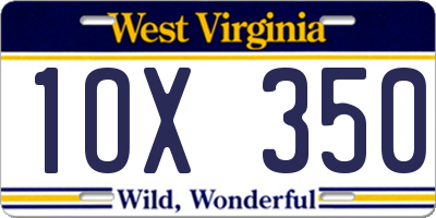 WV license plate 1OX350