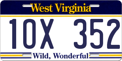 WV license plate 1OX352