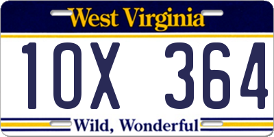 WV license plate 1OX364