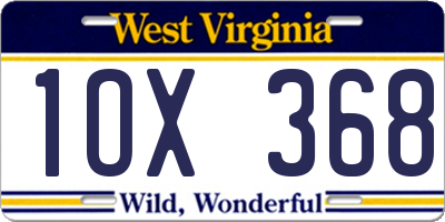 WV license plate 1OX368