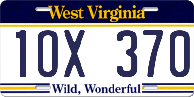 WV license plate 1OX370