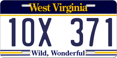 WV license plate 1OX371