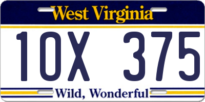 WV license plate 1OX375