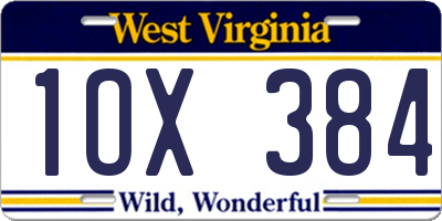 WV license plate 1OX384