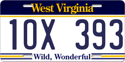 WV license plate 1OX393