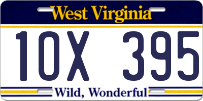 WV license plate 1OX395