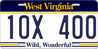 WV license plate 1OX400