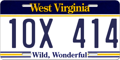 WV license plate 1OX414