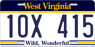 WV license plate 1OX415