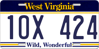 WV license plate 1OX424
