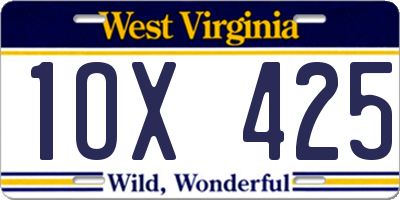 WV license plate 1OX425
