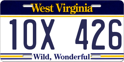 WV license plate 1OX426