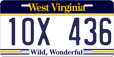 WV license plate 1OX436