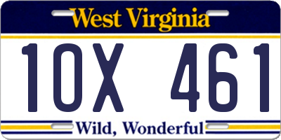 WV license plate 1OX461