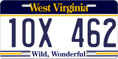 WV license plate 1OX462