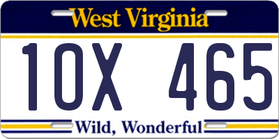 WV license plate 1OX465