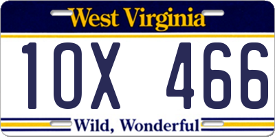 WV license plate 1OX466
