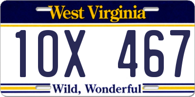 WV license plate 1OX467